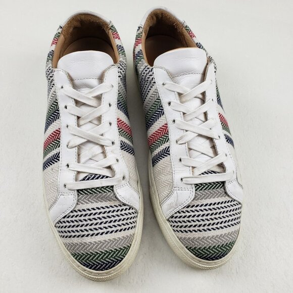 Taft Classic Striped Sneaker Mens 9 Multicolor Lace Up Casual Shoe Portugal - Picture 2 of 14